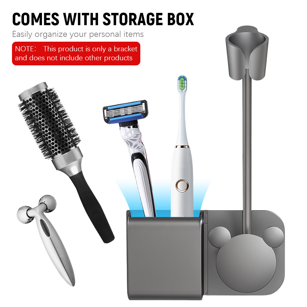 MAYCREATE Hair Dryer Wall Mount Holder, Hair Dryer Wall Bracket 360° Rotating Wall Mounted Adhesive Mount Hair Appliance Organizer Handsfree Hair Dryer Stand