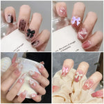 MAYCREATE Colorful Bow Knot Nail Charms Set for DIY Nail Art with Faux Pearls | 6 Colors