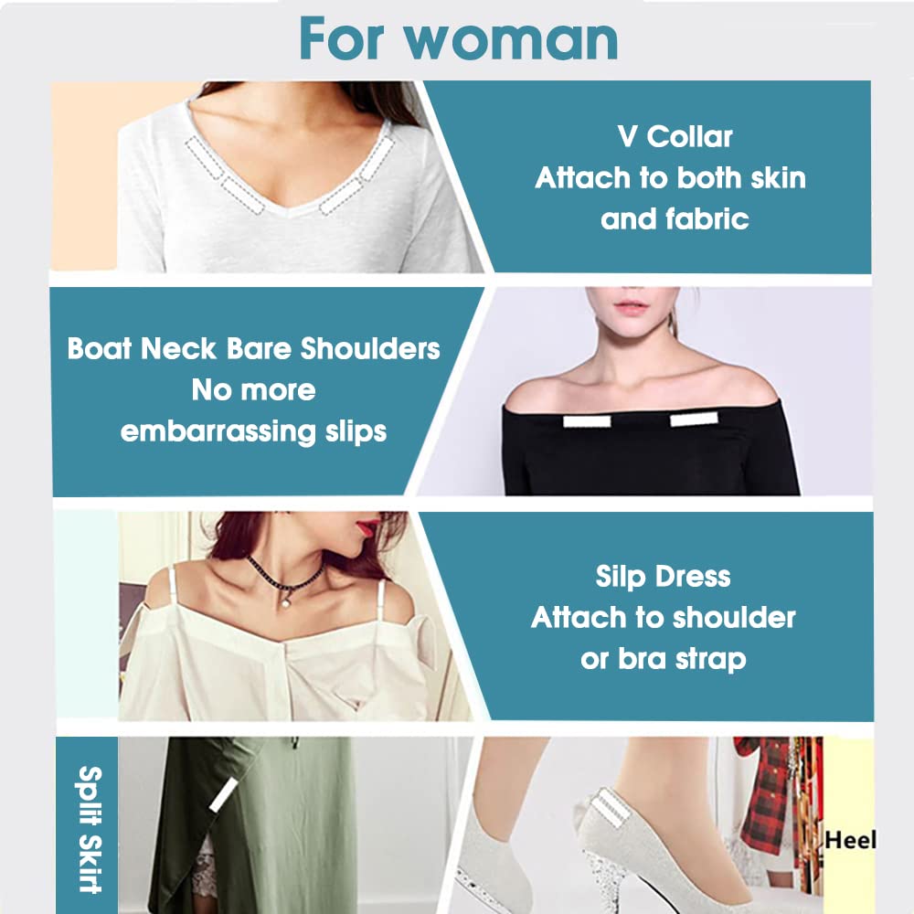 MAYCREATE Hasthip 36Pcs Double Sided Tape For Clothes Bra Stickers One-Off Body Skin Tape,Invisible Clear Bra Clothing Tape Strips 18X85Mm(Fabric & Skin Friendly)