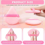 MAYCREATE Triangle Powder Puff for Dry and Wet Makeup featuring Dual Shape Design | 4 Pcs Cotton Set 7.2×7.0 cm