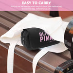 MAYCREATE Blackpink Cosmetic Bag Organizer for School Girls with Double Zippers 15×15×20 cm | Waterproof Polyester Makeup and Pencil Case