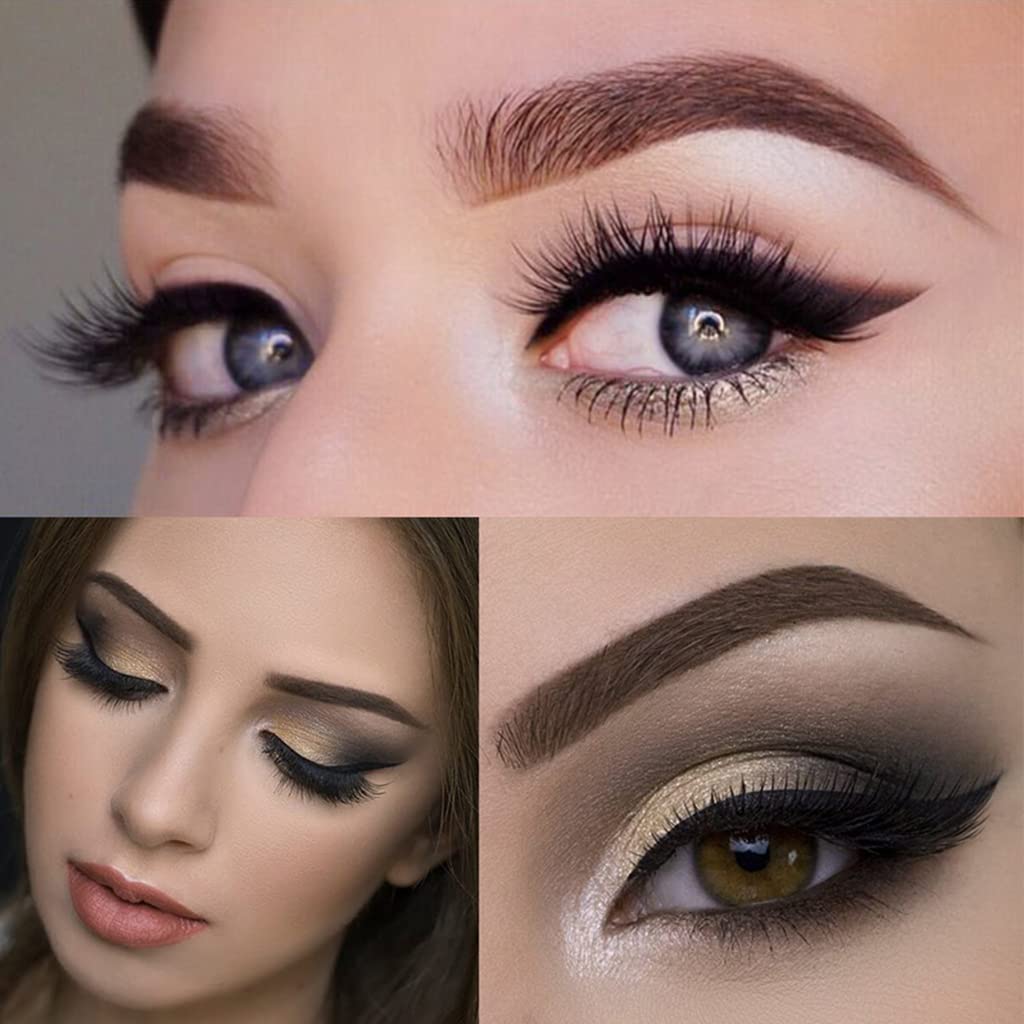 MAYCREATE 1 Pair Self Adhesive Eyelashes, Reusable Adhesive Eyelashes, 3D Mink False Lashes Stable and Easy to Put On, Natural Look and Waterproof Fake Eyelashes for Women, No Glue, Style A