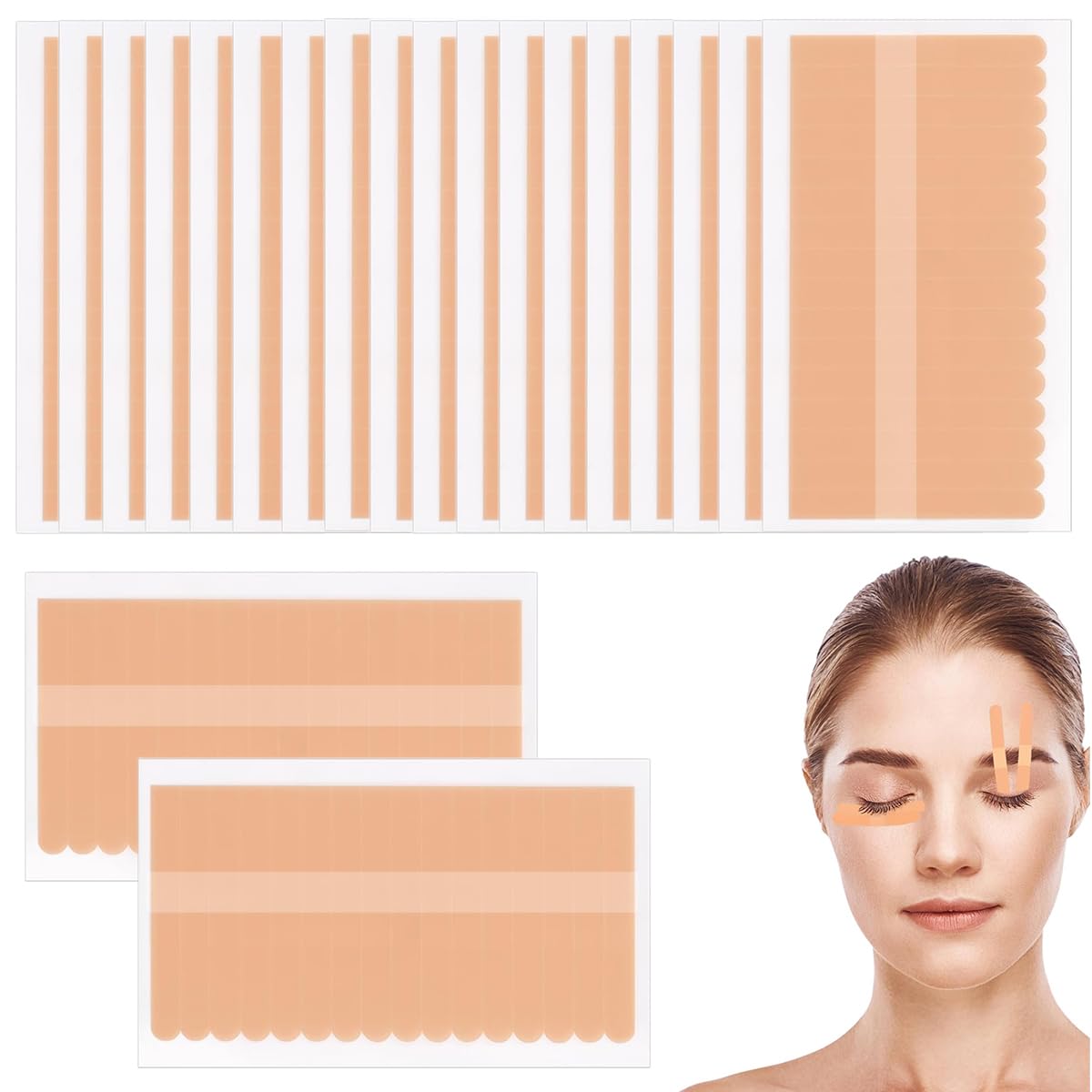 MAYCREATE 320pcs Eyelash Extension Tape False Eyelashes Adhesives Under Eye Lash Tape Breathable Non-woven Eyelid Lifting Micropore Medical Tape for Individual Eyelash Extensions