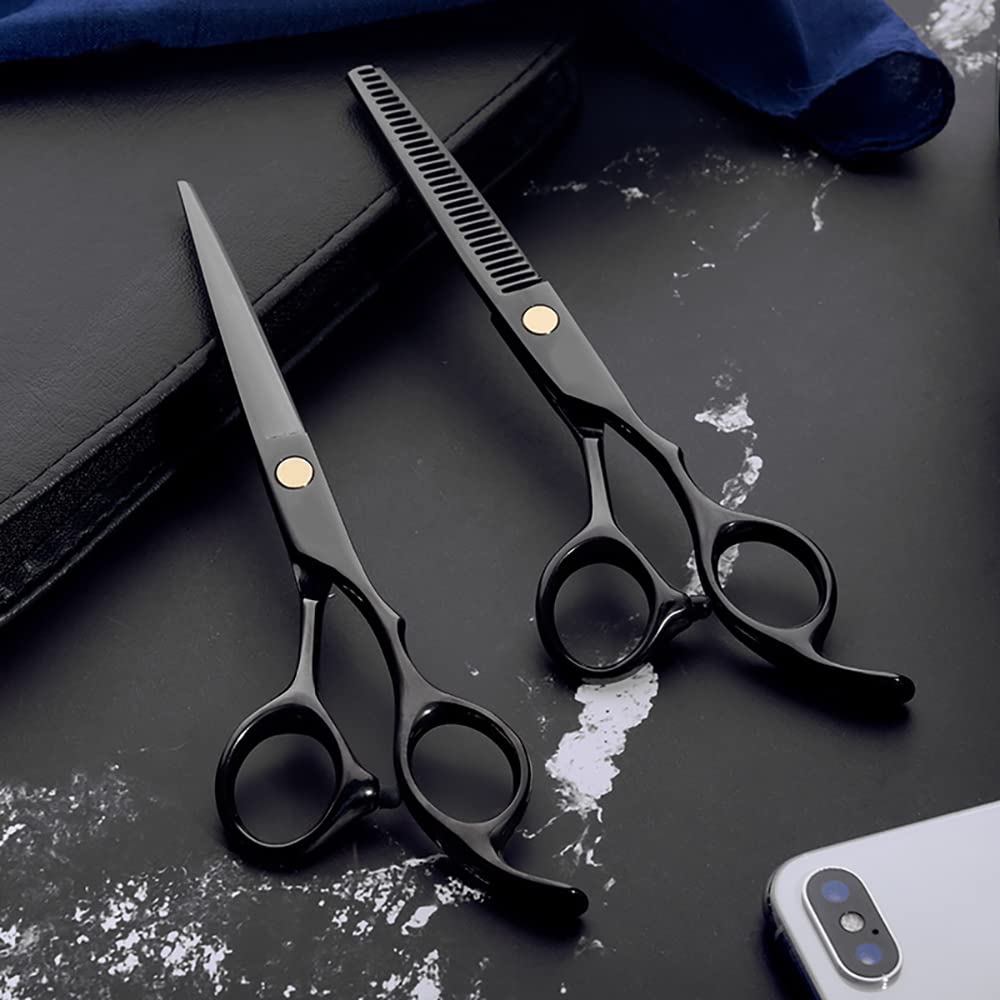 MAYCREATE 10 Pcs Professional Hair Cutting Scissors For Men Hair Dressing Scissors Barber Kit with Hairdressing Scissor for Men Women Adult Kids Home Hair Cut Kit at Home