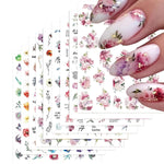 MAYCREATE Nail Art Stickers for DIY Floral Designs with 9 Sheets Self‑Adhesive Decals | Waterproof Nail Decor for Women and Girls