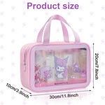 MAYCREATE Toiletry Bag for Travel with Secure Zipper and 30x20x10 cm Waterproof PVC Design | Kuromi Makeup Pouch for Women