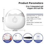 Maycreate Electric Nail Clipper with LED Light featuring 2 Speed Modes and 6.5x6.8cm Size | USB Rechargeable for Safe Trimming