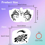 MAYCREATE Face Paint Stencils Kit for Halloween and Party Makeup featuring 28 Designs | Reusable PET for Kids and Adults