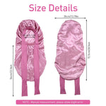 MAYCREATE® Silk Bonnet for Hair Satin Bonnet for Sleeping Satin Hair Bonnet with Adjustable Tie Band Silk Hair Cap for Sleeping Hair Care Hair Bonnet for Long and Thick Hair - Pink
