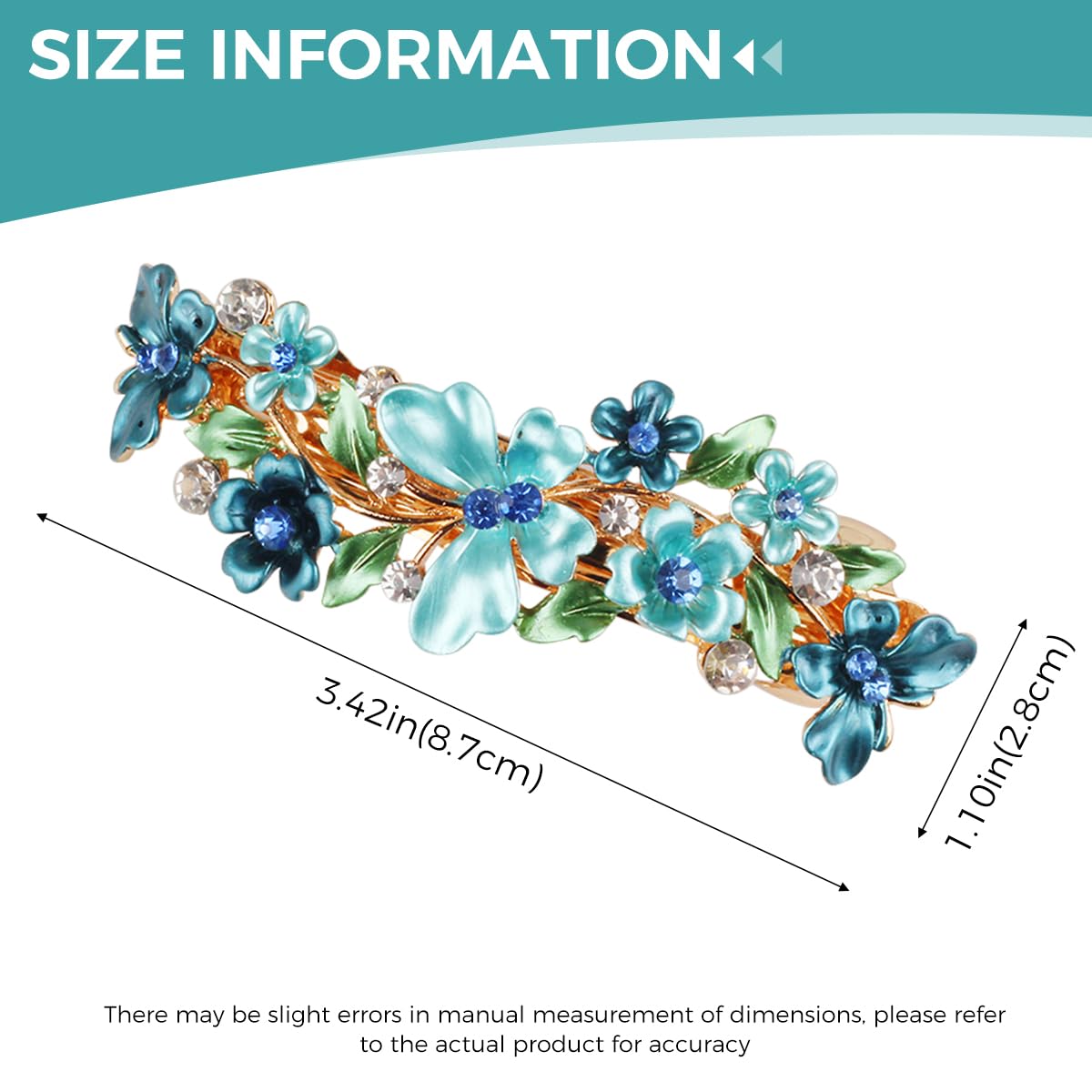 MAYCREATE Barrette Hair Clips for Women Stylish Latest Flower Spring Hair Clip Luxurious Metal Crystal Hair Barrettes Accessories Ponytail Holder for Daily Party Mothers Day Gift