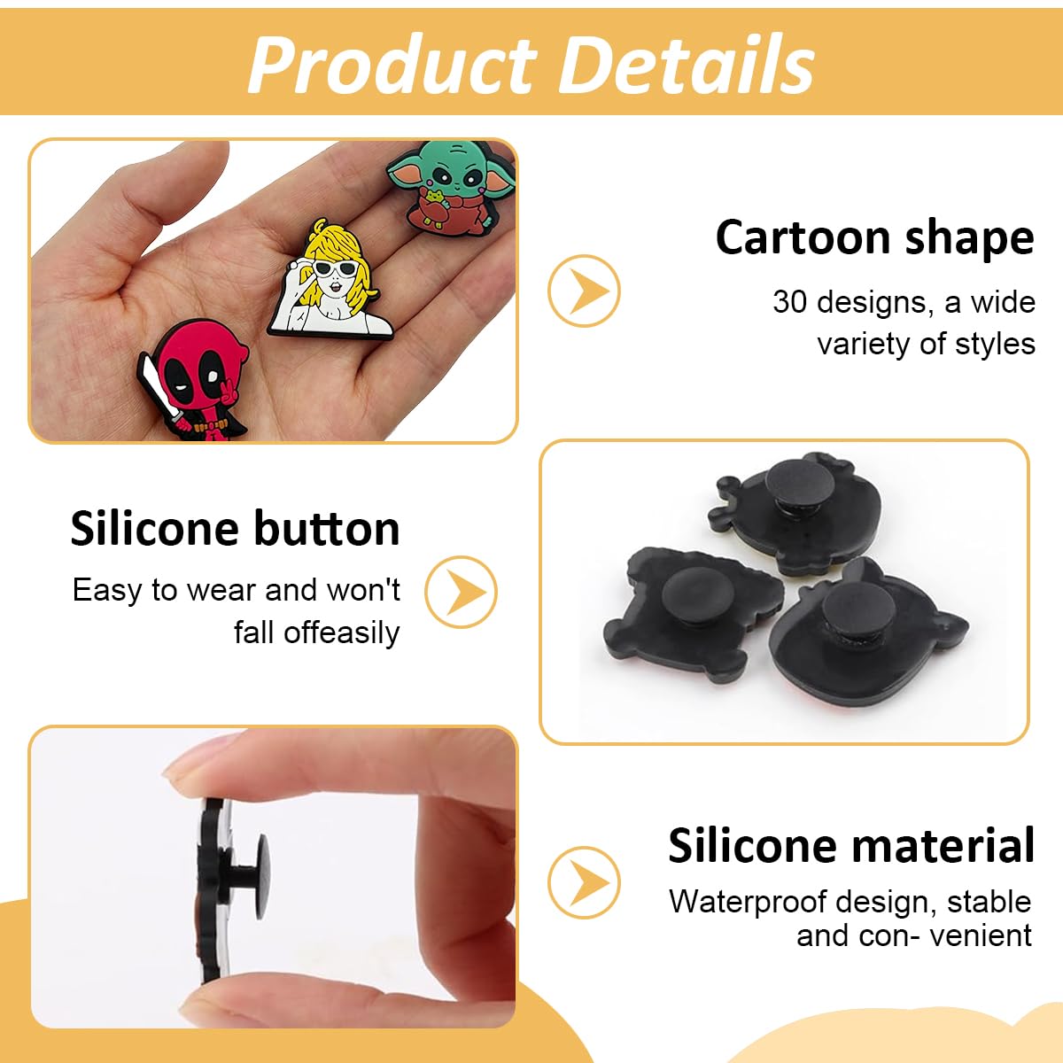 MAYCREATE 12Pcs Clog Shoe Charms Cute Cartoon Character Series Shoe Charms Assorted Rubber Shoe Charms Flat Rubber Shoe Charms Reuseable Casual Clogs DIY Decoration Charms Kids Clogs Charms