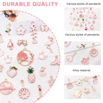 MAYCREATE Metal 31Pcs Diy Jewelry Making Pendent Kit Assorted Lovely Enamel Charms Pendents Gold Plated Diy Charm Necklace Bracelets Pendent Kit Bracelet Jewelry Making