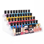 MAYCREATE® 5-Tier Nail Polish Organizer Box Lipstick Organiser Box Display Rack DIY Assembly Stepped Clear Acrylic Storage Beauty Cosmetic Organizer Shelf Holder for Makeup, Sunglasses - 12x11x8 Inch