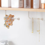 MAYCREATE 4Pcs Headband Holder Stand Scrunchie Organizer, Acrylic Clear Glitter Adhesive Scrunchy Holder Scrunchie Tower Storage Wall Hook for Women Girl Headband Bracelet Necklace