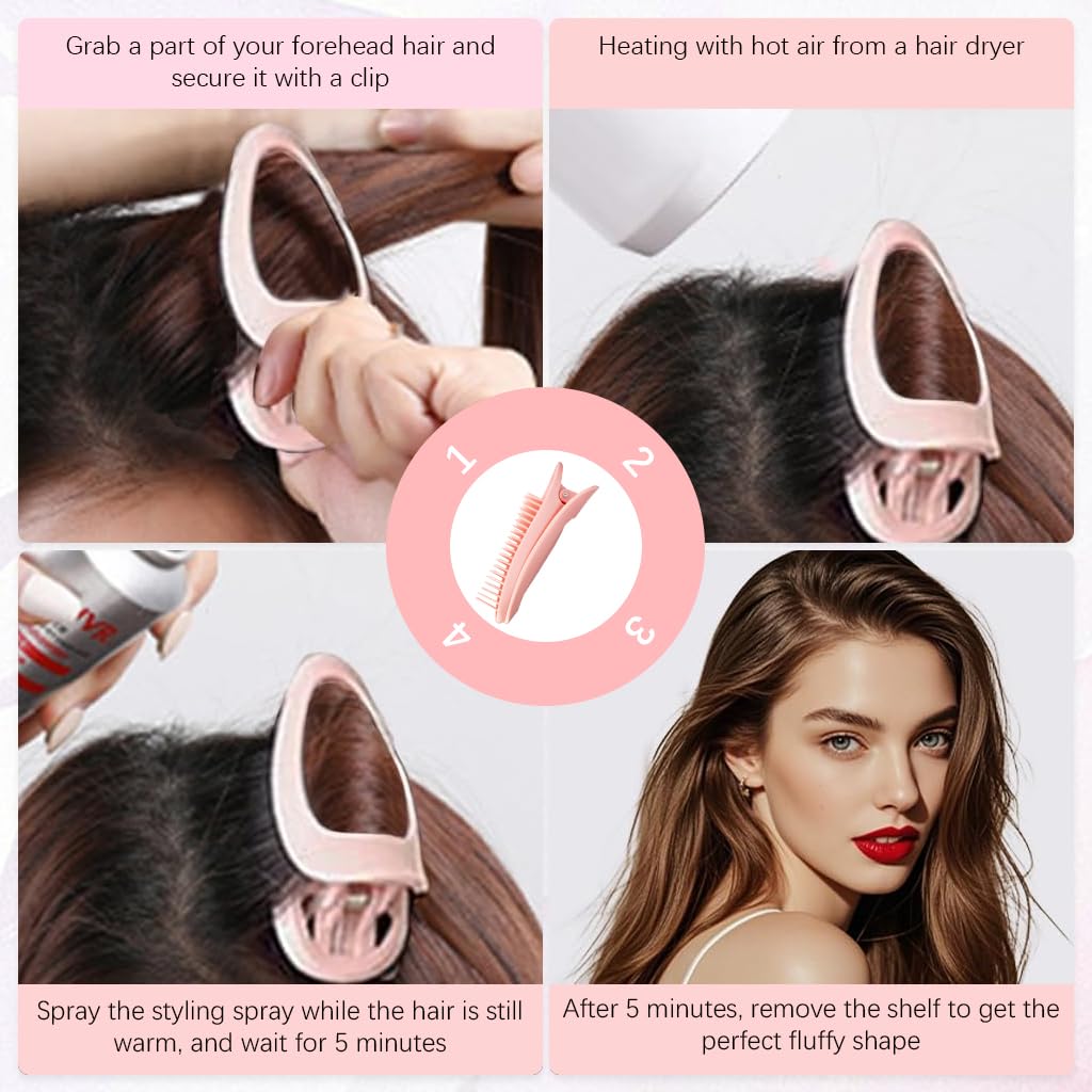 MAYCREATE Hair Volume Clip for Root Lifting and Fluffy Style 8PCS Light Pink Set