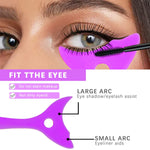MAYCREATE Mascara Shield Applicator 3-In-1 Silicone Eyelash Shield Guard Eyeliner Auxiliary Cosmetic Makeup Tool, Reusable & Detachable - Purple