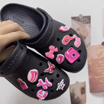 MAYCREATE 35pcs Pink Shoe Decoration Charms for Bubble Slides Sandals Clogs