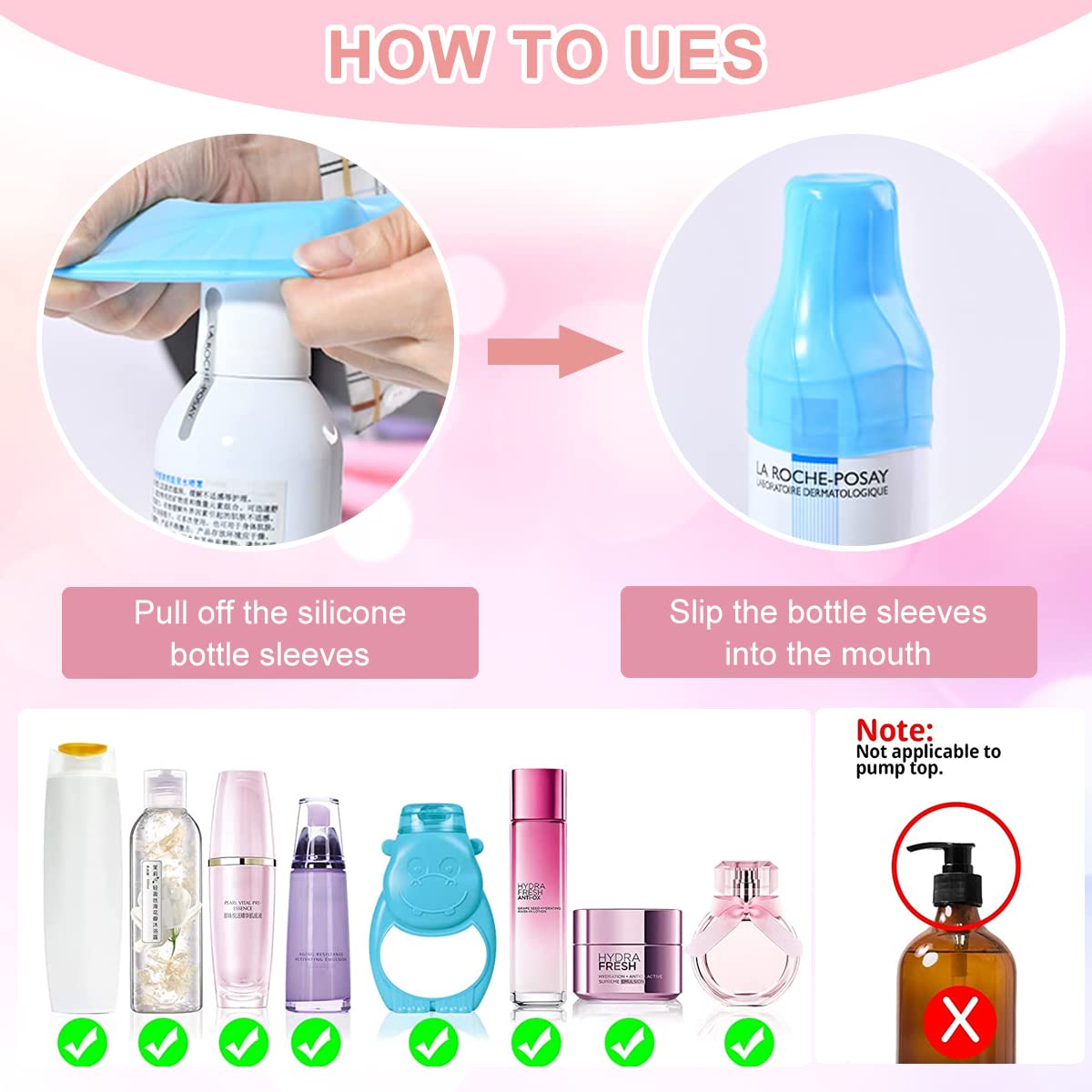 MAYCREATE Leakproof Sleeves for Travel Bottles featuring Elastic Silicone Covers 4pcs | Anti-Leak Travel Toiletries Protection
