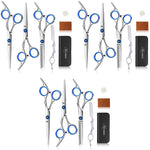 MAYCREATE Hair Cutting Scissors Kit with Adjustable Screw and 3 PCS Stainless Steel Set for Home Use