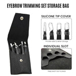 MAYCREATE 6pcs Eyebrow Tweezer Razor Set, Stainless Steel Precision Eyebrow Trimmer for Women Men, Includes Scissors, Eyelash Brush & 4 Styles Tweezer for Eyebrow with Tool Pouch