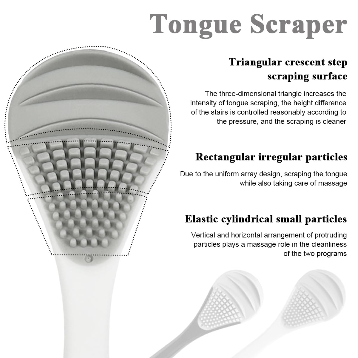 MAYCREATE Tongue Cleaner Adults, 2Pcs Silicone Tongue Scraper Soft Tounge Cleaner Helps Fight Bad Breath Tough Cleaner Fan Shape Tung Cleaner Tongue Brush