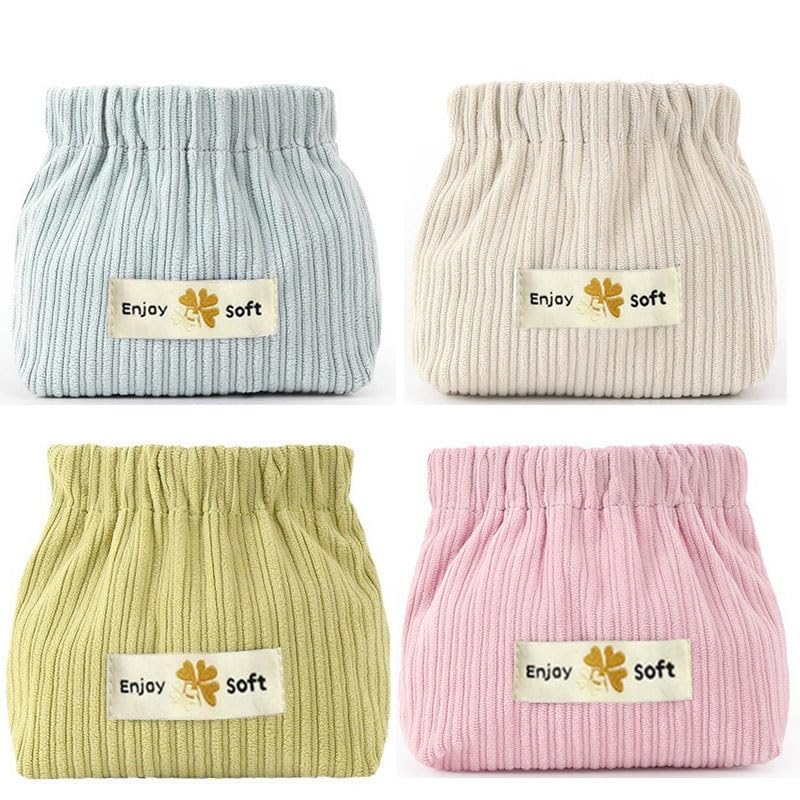 MAYCREATE Makeup Pouch Set for Travel and Daily Use featuring Easy Squeeze Open 13x5x12 cm | Soft Corduroy Bags for Women