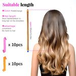 MAYCREATE Heatless Curls Hair Curlers for Medium Long Hair with 6 Styling Hooks | 20pcs 30cm Spiral Curlformers