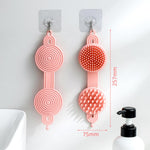 MAYCREATE Silicone Body Scrubber, 2 in 1 Bath and Shampoo Brush, Soft Silicone Loofah for Sensitive Skin, Double-Sided Body Brush for Men Women, Lathers Well, Gentle Exfoliating