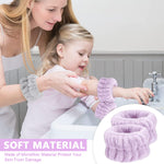 MAYCREATE Spa Wrist Band Set for Face Wash and Fitness with 2 Pairs in Purple and Gray | Super Absorbent for Women and Girls
