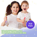 MAYCREATE 10pcs Kids Toothbrush Soft Bristle Toothbrush for Kids Colorful Petals Handle Design Kids Toothbrush Kids Toothbrush for Kids 2-6 Years Old Boys and Girls