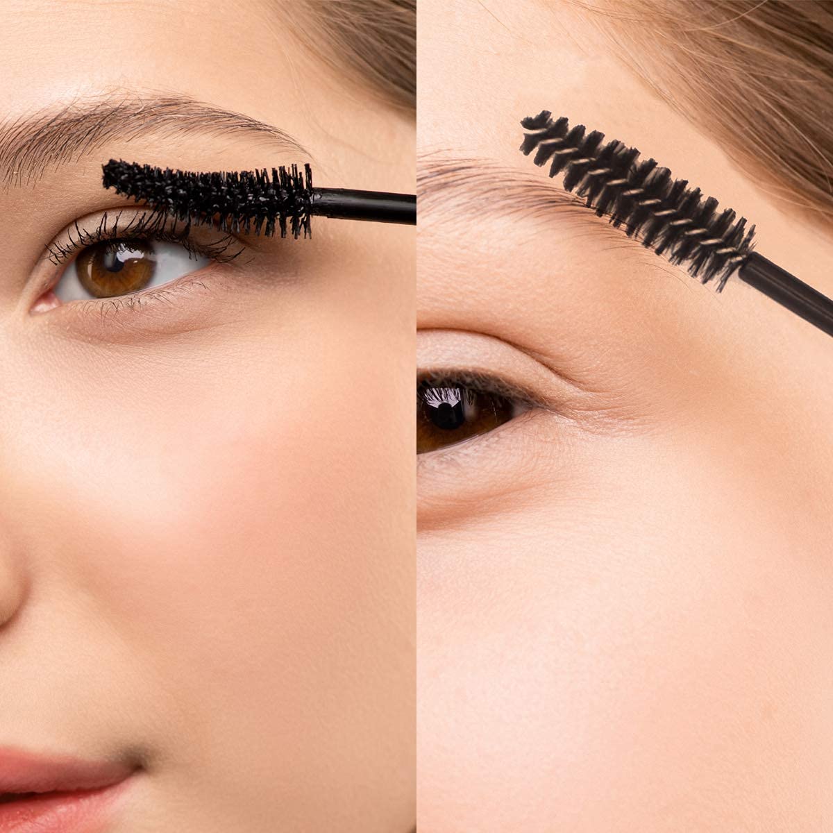 MAYCREATE Eyebrow Brush for Women featuring 360° Bendable Head and 20pcs Micro Spoolies | Washable Plastic and Fiber Grooming Tools