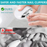 MAYCREATE Electric Nail Clipper with UV Light, USB Rechargeable Electric Nail Clipper with 3 Speeds Anti-splash Electric Nail Trimmer with Nail Dust Bin for Safe Electric Nail Clipper for Baby