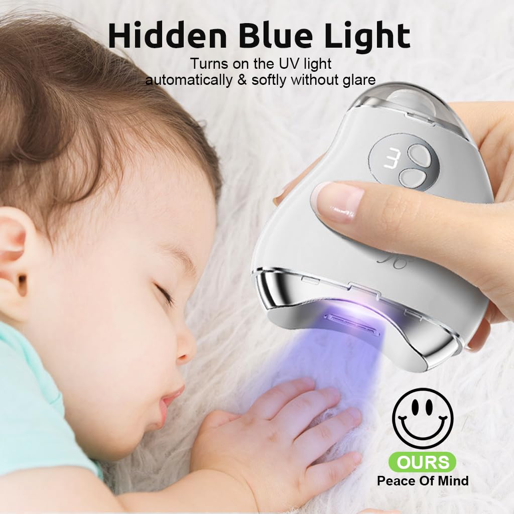 MAYCREATE USB Baby Nail Trimmer with LED Light 2 in 1 Cordless Nail Clipper with Nail Filer Dual Head Rechargeable Nail Clipper and Nail Filer with 3 Speeds Safe Electric Nail Clipper for Kids Adults