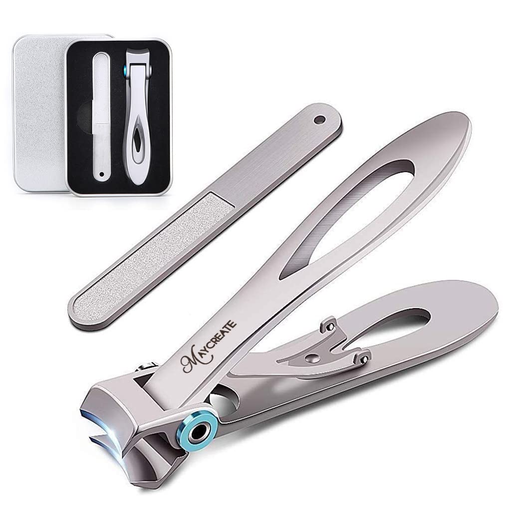 MAYCREATE Nail Clippers for Thick Nails with 15mm Wide Jaw and Ergonomic Non Slip Handle
