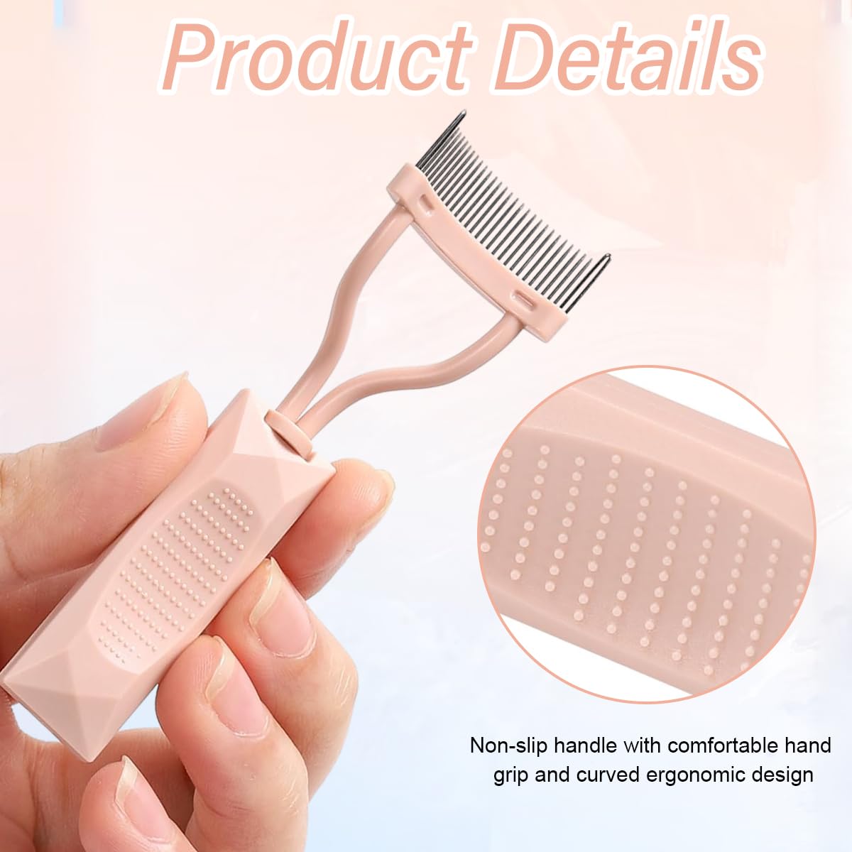 MAYCREATE Eyelash Comb Separator for Mascara Finishing with Arch Shape & Metal Teeth | Anti Slip Handle