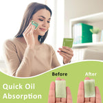 MAYCREATE Face Blotting Paper for Oily Skin with Built in Mirror and Powder Puff 100pcs | Natural Linen Sheets