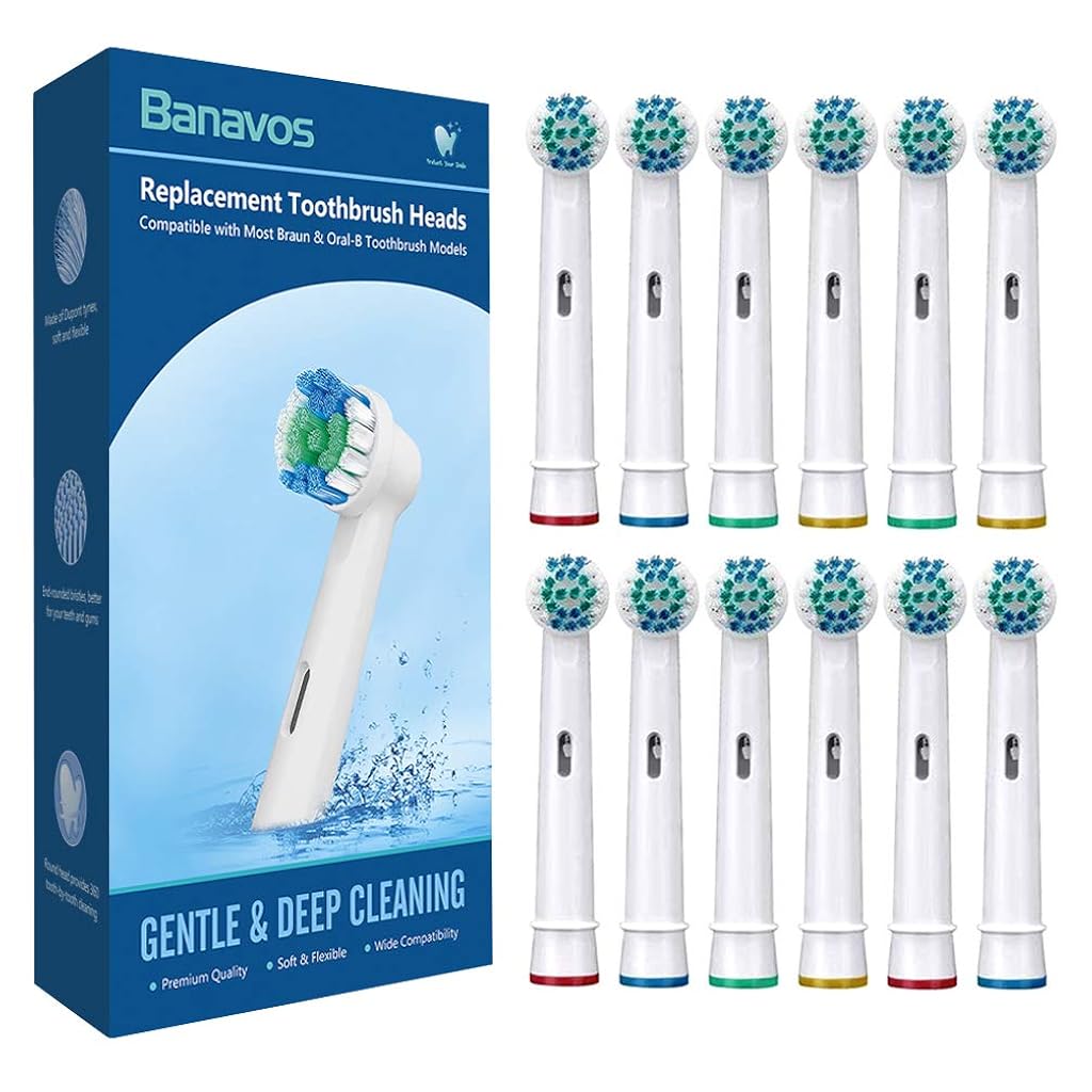 HANNEA Replacement Toothbrush Heads Precision Clean Brush Heads Replacement Refills for Braun Oral-B Electric Rechargeable Toothbrushes, Pack of 12