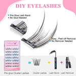 MAYCREATE False Eyelashes, Lash Extensions Natural Pre-glued Cluster Lashes D Curl Individual Lash Extensions Anime Lashes for DIY Eyelash Extension