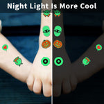 MAYCREATE 10 Sheets Halloween Cartoon Temporary Tattoo Sticker Night Glow Sticker,Halloween Decoration Sticker for Boys Girls Halloween Party