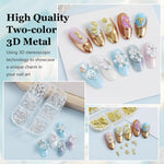 MAYCREATE Beach Nail Art Charms for DIY Manicure with 3D Metal Ocean Designs | Dual Tone Boho Style