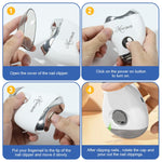 MAYCREATE USB Baby Nail Trimmer with LED Light 2 in 1 Cordless Nail Clipper with Nail Filer Dual Head Rechargeable Nail Clipper and Nail Filer with 3 Speeds Safe Electric Nail Clipper for Kids Adults