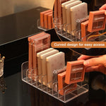 MAYCREATE Acrylic Eyeshadow Palette Organizer with 8 Compartments for Makeup Storage | 6.6 x 3.5 x 2 in Holder for Vanity and Cosmetic Display