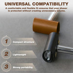 MAYCREATE Razor Blade Covers Set of 2 for Travel with Metal Snap Closure | PU Protective Sheaths