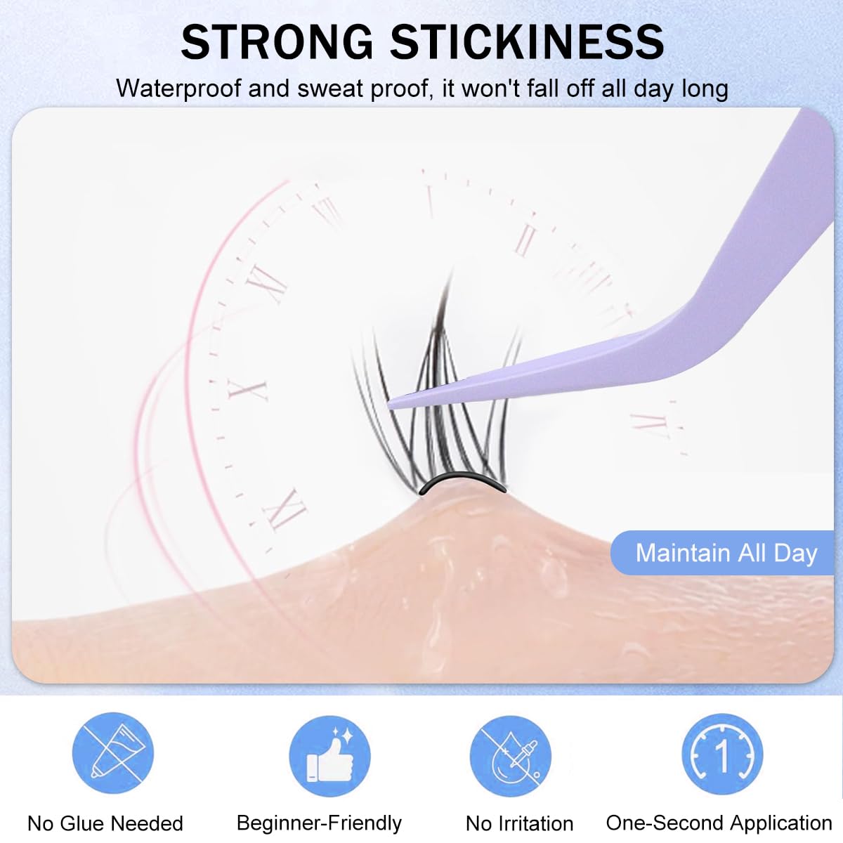 MAYCREATE Lashes Cluster for DIY Lash Extension with 100 pcs 3D C Curl Fibers | Wispy False Eyelashes