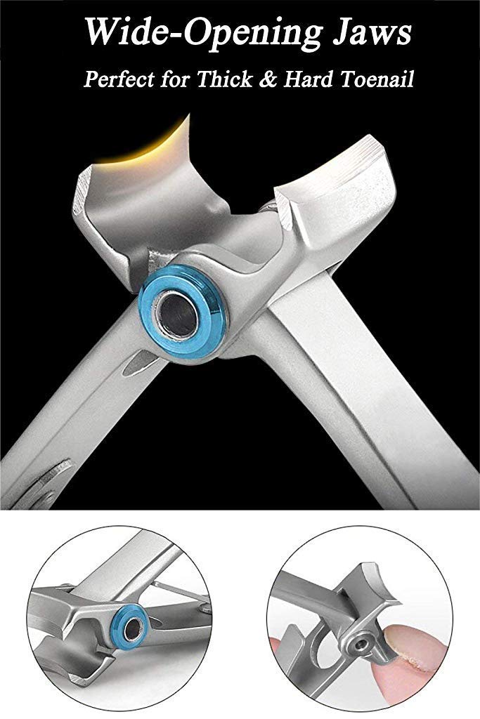 MAYCREATE Nail Clippers for Thick Nails with 15mm Wide Jaw and Ergonomic Non Slip Handle