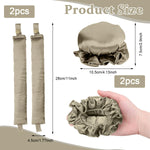 MAYCREATE 2Sets Satin Heatless Hair Curler, Hair Rollers for Heatless Curls with Hair Caps, Soft Curling Rod Headband for Long Hair Can Sleep in Overnight, DIY Hairstyling Tools, Gold