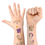 MAYCREATE Temporary Tattoo Stickers for Kids Girls 10 Sheets Waterproof Unicorn Designs | Safe for Parties and Festivals