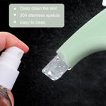 MAYCREATE Blackhead Removal Tool for Deep Cleansing with Silicone Handle | 3 PCS Stainless Steel Scrubber for Men and Women