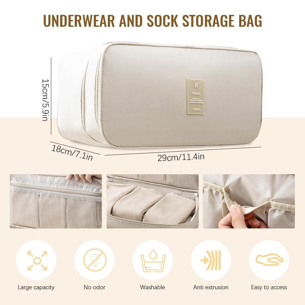 MAYCREATE Bra Organizer for Travel with Double Layer Design and Waterproof Oxford Cloth