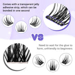 MAYCREATE Eyelash Clusters for Quick DIY Lash Extension featuring Pre-Glued Strips 30PCS